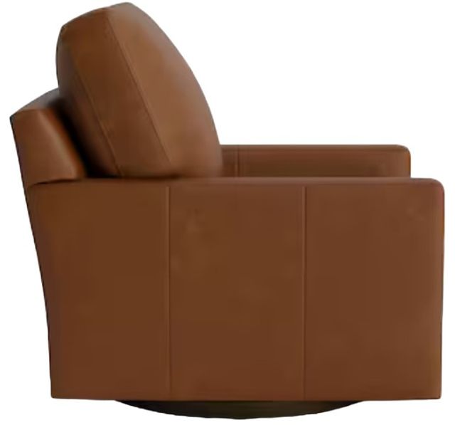 Bassett® Furniture Customizable Benchmade Premier Leather Track Arm Swivel Chair-2