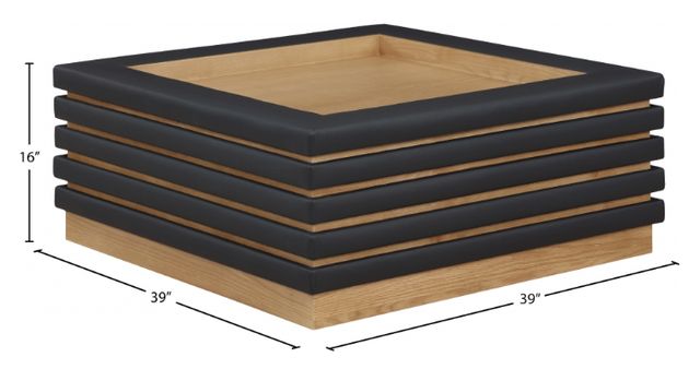 Meridian Furniture Rory Black/Natural Square Coffee Table-3