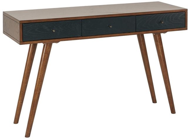 Olliix by Madison Park Pecan/Blue Rigby Writing Desk-1