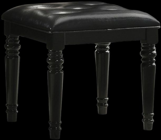 New Classic® Home Furnishings Valentino Black Dressing Table Stool-0