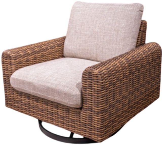 Signature Design by Ashley® Dolan Creek Brown/Gray Fabric/Wicker Outdoor Swivel Lounge-1