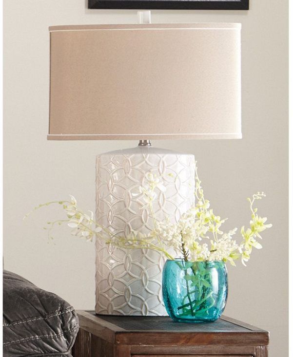 Signature Design by Ashley® Shelvia Ceramic Antique White Table Lamp-2