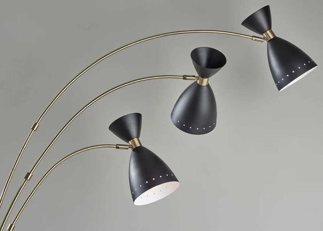 Adesso® Oscar Black 3-Arm Arc Floor Lamp-1