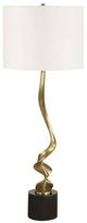 Uttermost® Spiraling Antique Brass Cordless Buffet Lamp with Black Marble Foot-3