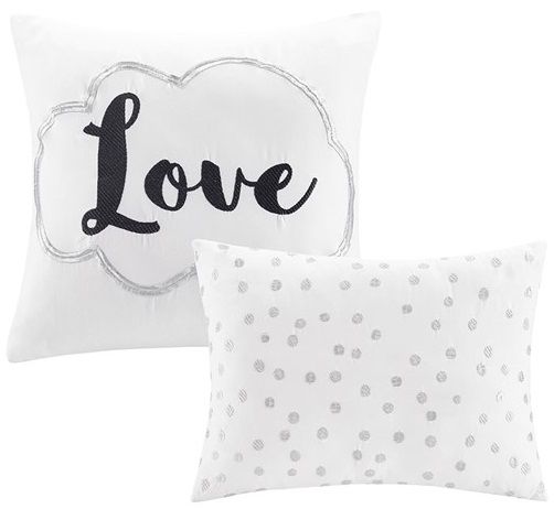 Olliix by Intelligent Design Raina Navy and Silver Twin/Twin XL Metallic Printed Comforter Set-2