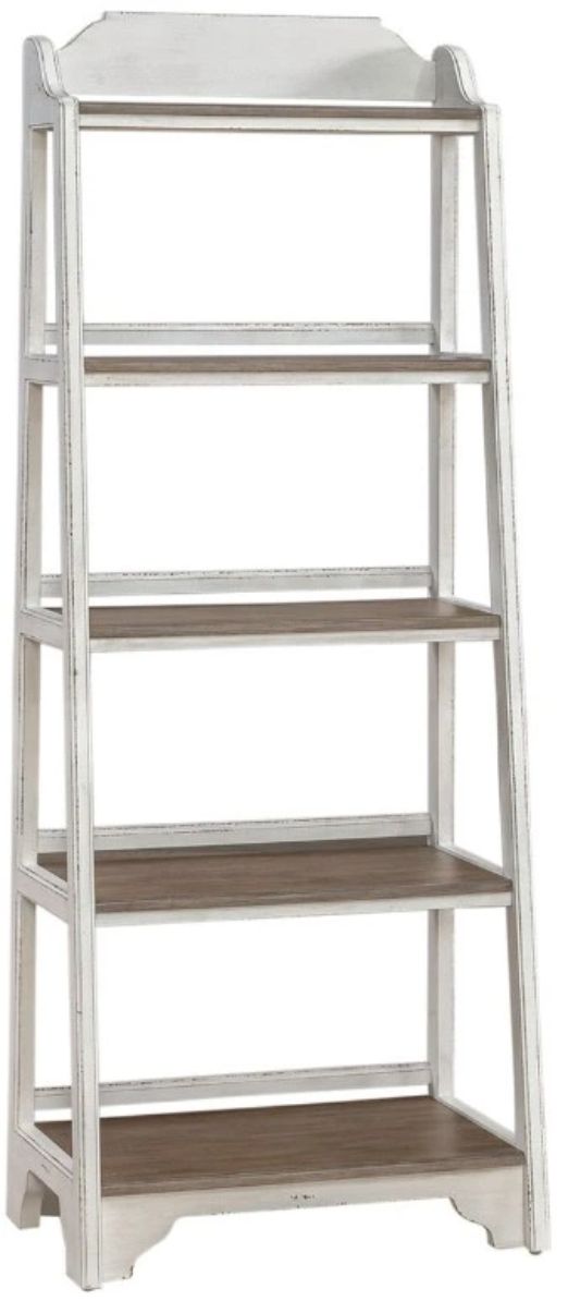 Liberty Furniture Magnolia Manor Antique White/Weathered Bark Bookcase-0