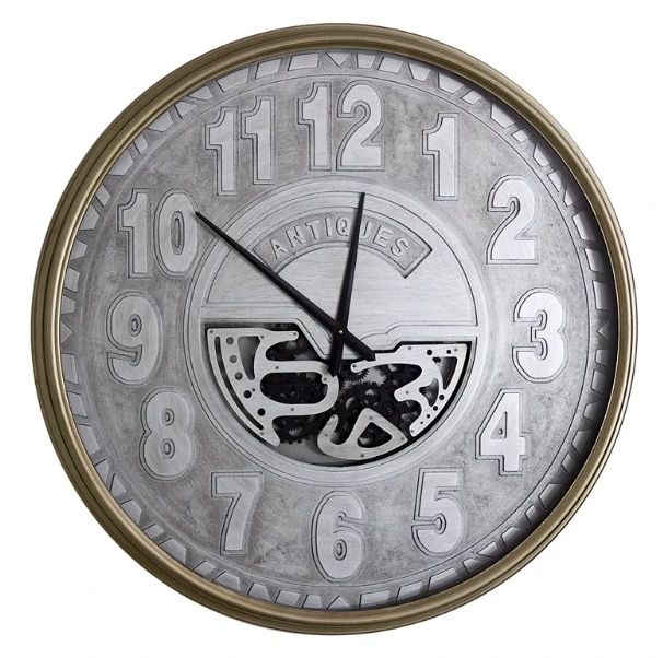 YHD Gold/Silver Metal Lux Gear Clock-0