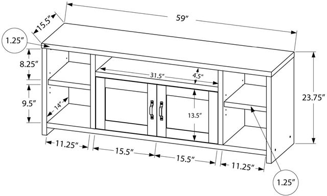 Monarch Specialties Inc. Black TV Stand-3
