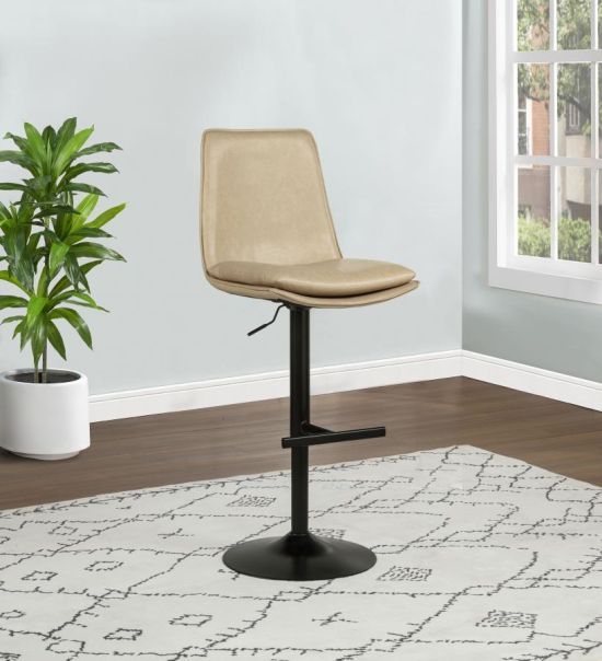Coaster® Eldridge Coffee Tan Upholstered Adjustable Bar Stool-1
