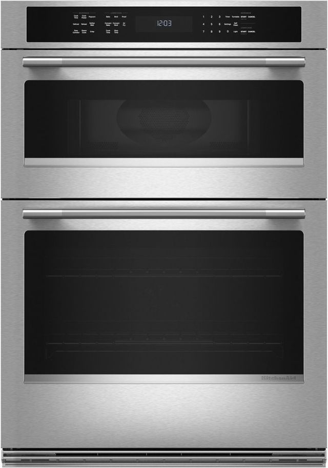 KitchenAid® 30" PrintShield™ Stainless Steel Oven/Micro Combo Electric Wall Oven with Air Fry mode -0