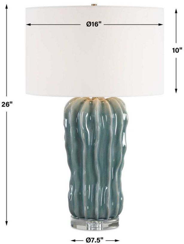 Uttermost® Niese Light Blue Glaze Table Lamp-2