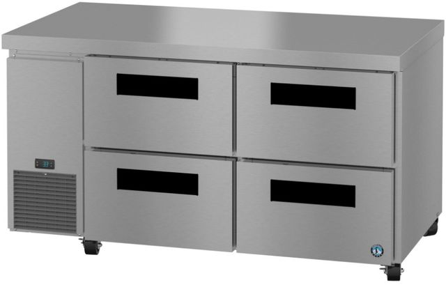 Hoshizaki Steelheart® 60" 17.22 Cu. Ft. Stainless Steel Two Section Undercounter Side Mount Refrigerator with Stainless Drawers-3