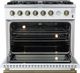 FORNO® Marco Series Alta Qualita 36" White Pro Style Gas Range-3