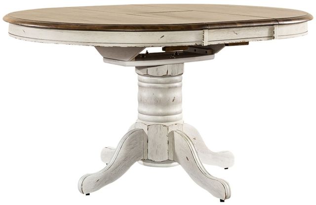 Liberty Furniture Carolina Crossing 5-Piece Antique Honey/White Pedestal Table Set-2