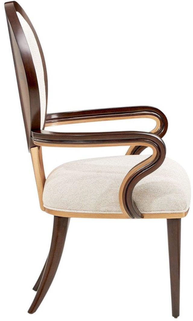Michael Amini® Camellia Field Pecan-V166 Warm Pecan Arm Chair-2