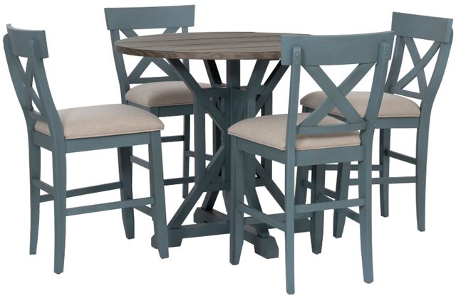 Coast2Coast Home™ Belsey 5-Piece Blue/Gray Counter Height Dining Set-0