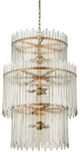 Currey & Company Electra Antique Brass/Clear Three-Tier Chandelier-3