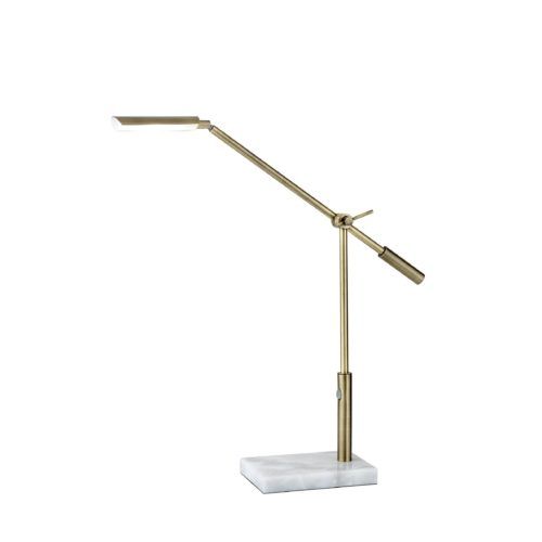 Adesso® Vera Antique Brass LED Desk Lamp-0