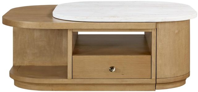 Bernards Tapestry Beige Motion Cocktail Table with White Top-2
