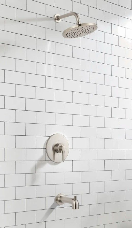 American Standard Studio® S Brushed Nickel Valve Only Trim Kit with Double Ceramic Pressure Balance Cartridge with Lever Handle-2