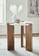 Signature Design by Ashley® Isanti White End Table with Brown Base-4
