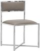 Modus Furniture Amalfi Chrome/Taupe Upholstered Dining X-Base Side Chair-0