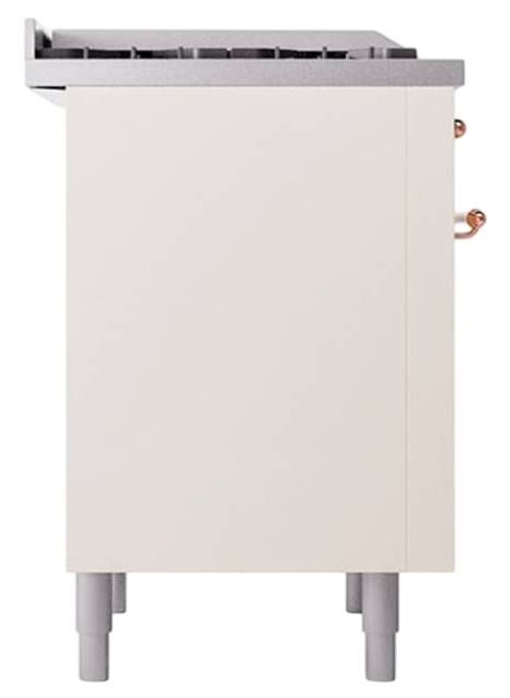 Ilve® Nostalgie II Noblesse 36'' Antique White Pro Style Dual Fuel Range with Copper Trim-2