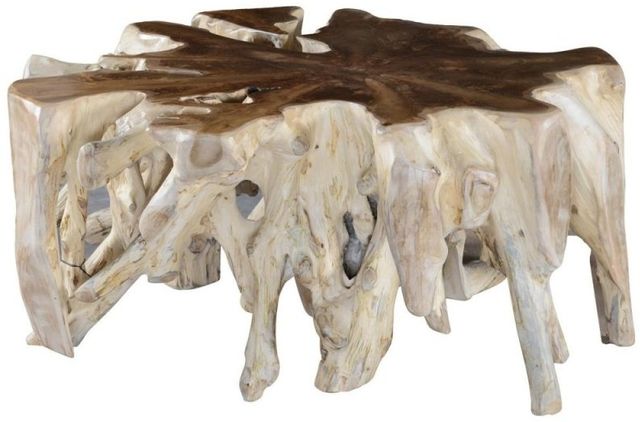 Classic Home Cypress Natural White Wash Root Coffee Table-1