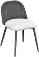 TOV Furniture Alexa Black/Cream White Linen/Rattan Outdoor Dining Chair-0