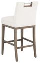 Fairfield® Customizable Entree Dining Nickel Metal Pull Short Button Back Bar Stool-3