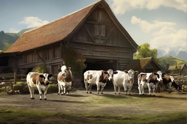 Classy Living Contemplative Rustic Farm with Cows Wall Art-0