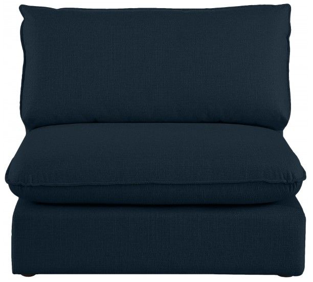 Meridian Furniture Mackenzie Navy Modular Armless Chair-1