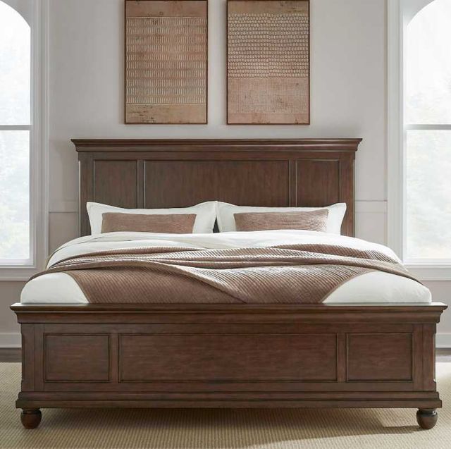 Liberty Furniture Rustic Traditions Rustic Cherry Queen Panel Bed-1