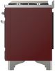 Ilve® Majestic III 40" Burgundy Pro Style Dual Fuel Liquid Propane Range with Triple Glass Door and Chrome Trim-4