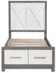 Homelegance® Rowan Ivory/Gray Twin Platform Bed with Footboard Storage-3