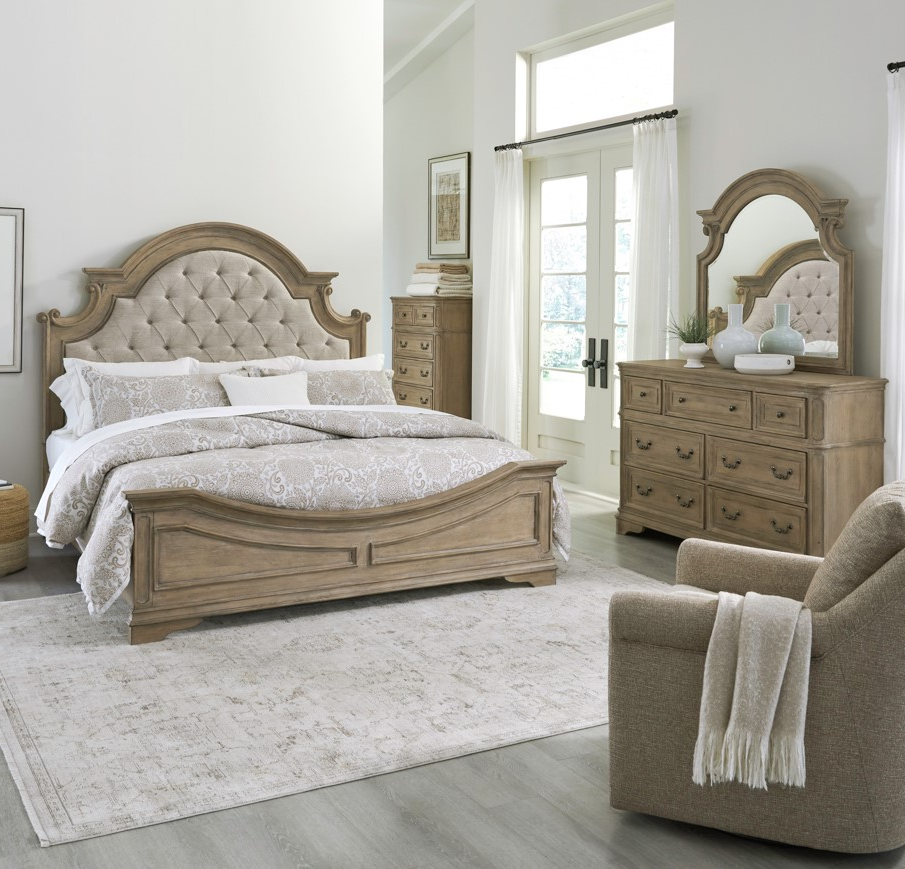 Liberty Furniture Magnolia Manor King Upholstered Panel Bedroom Set
