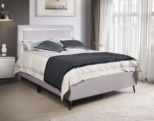 Milton Greens Stars Light Gray Eastern King Lattice Platform Bed-0