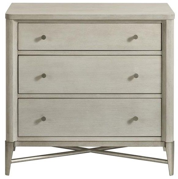 Riverside Furniture Maisie Champagne 3-Drawer Nightstand-1
