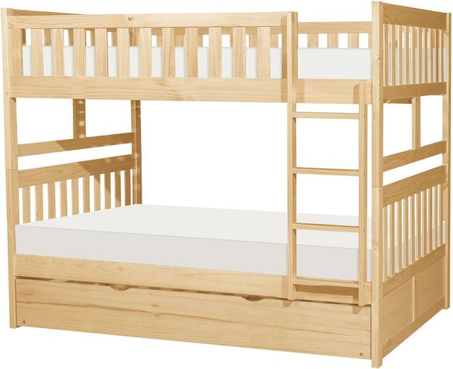Homelegance® Bartly Natural Pine Youth Full/Full Bunk Bed with Twin Trundle-0