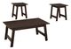 Tables d'appoint rectangulaire 3 morceaux, brun, Monarch Specialties®-2