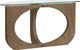 Magnussen Home® Lainey Glass Top Demilune Sofa Table with Almond Base-3