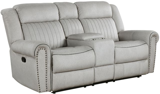 Homelegance® Brennen Mist Double Manual Reclining Loveseat with Center Console-0