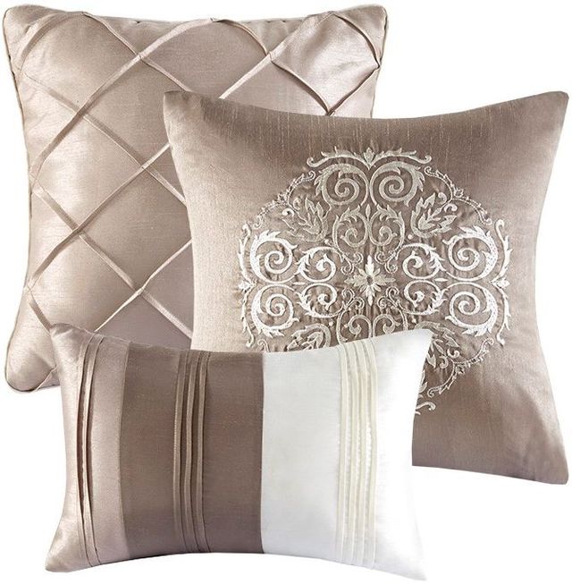 Olliix by Madison Park 7 Piece Tan King Blaire Comforter Set-3