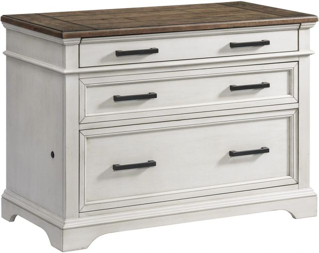 Intercon Drake French Oak/Rustic Gray Lateral File Cabinet-0