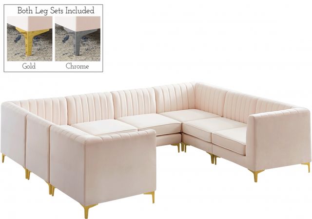 Meridian Furniture Alina Pink Velvet Modular Sectional-2