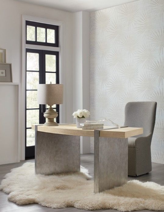 Hooker® Furniture Melange Selleck Light Wood/Silver Writing Desk-1