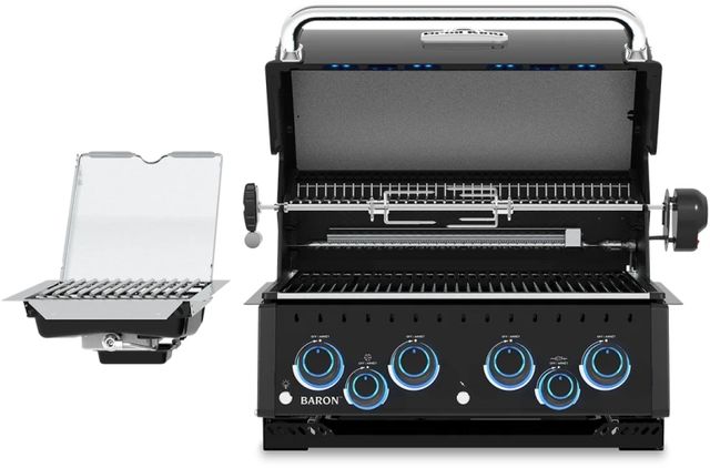 Broil King® Baron™ 490 4-Burner Black/Stainless Steel Built-In Natural Gas Grill-1