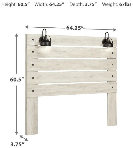 Signature Design by Ashley® Cambeck Whitewash Queen Panel Headboard-4