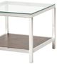 Michael Amini® Diversey Glass Top End Table with Silver Base-1