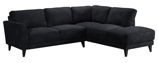 Mazin Furniture Dorian 2-Piece Black Right-Arm Facing Loveseat Sectional and Chaise-0